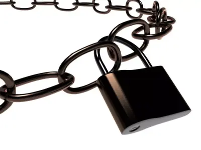 LOCK 3d model padlock on chain Free 3D model