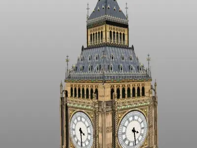 Big Ben 3D low poly model Low-poly 3D model