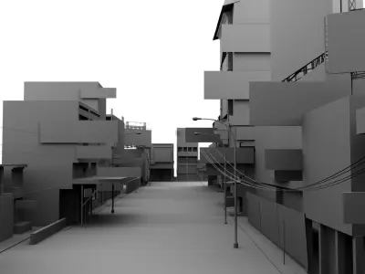 india street 3d model 3D model