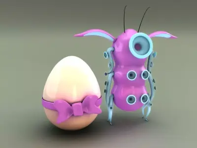 Alien Bunny Happy Easter 3D model