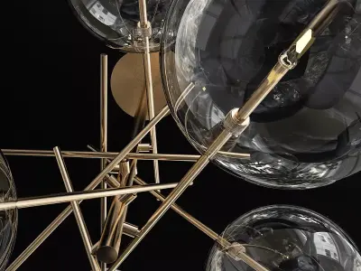 candela brass chandelier with clear glass balls 3D model