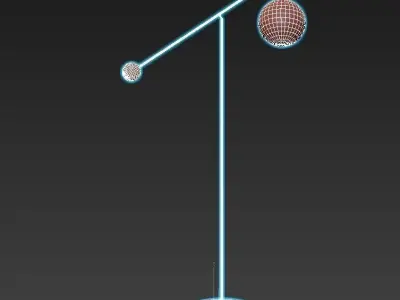 MALAMATA floor lamp with glass ball on top 3D model