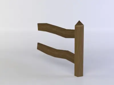 Fence segment Low-poly 3D model