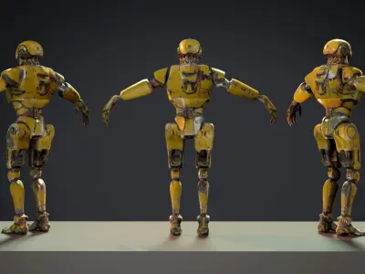 Post-Apocalyptic Service Bot - 4k texture Low-poly 3D model