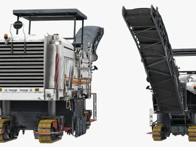 Dirty Asphalt Milling Machine Wirtgen 3D model