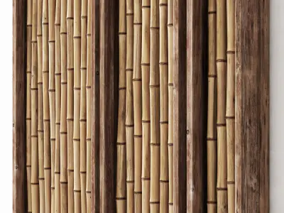 Bamboo decor frame 3D model