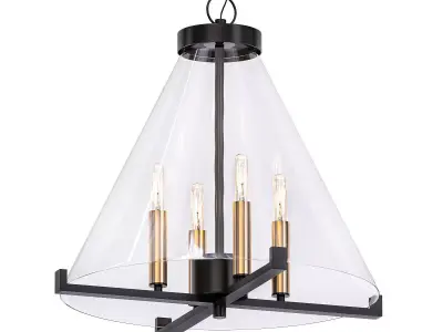 The Holding 4 four light chandelier with clear glass and bras... 3D model