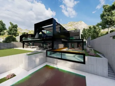 Casa Scene-villa-modern house 3D model 31