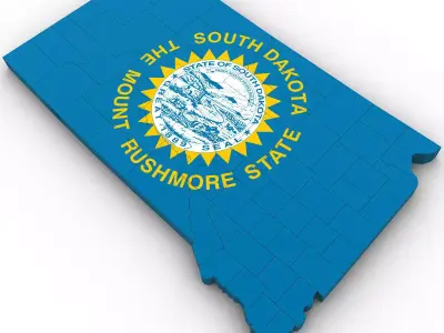 South Dakota Political Map 3D model