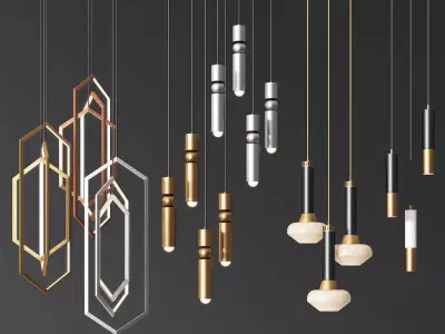 Four Hanging Light Set 05 3D model