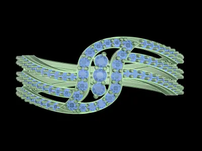 light weight  Yellow gold diamond rings-PR-487-DIA 3D print model