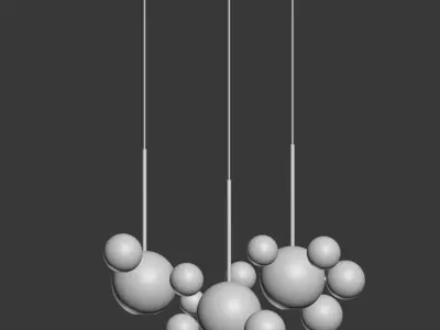 Giopato Coombes Bolle Zigzag Chandelier 14 Bubbles 3D model