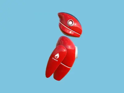 Flying Robot 09 Firebot Fire Fighter - Character SciFi Design Low-poly 3D model