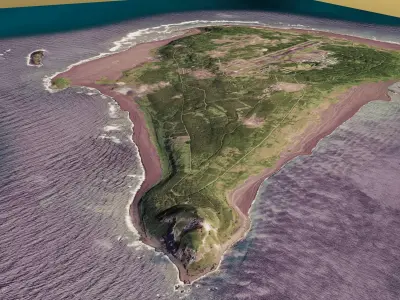 Iwo jima island 3d model terrain Low-poly 3D model
