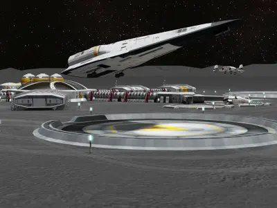 Moon or Mars base 3D model