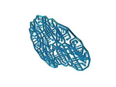 Electronic Circuit Brain v1 005 Low-poly 3D model