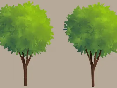 Toon Trees 3D model