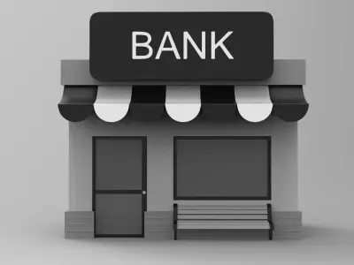 Bank Build Low-poly 3D model