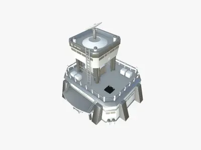 SciFi Facility B02 White Gray - Sci Fi Exterior Design Low-poly 3D model