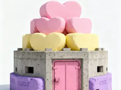 Love-Lock Heart Fortress 3D Model Low-poly 3D model