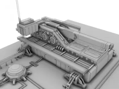 Heavy sci-fi cannon 3D model