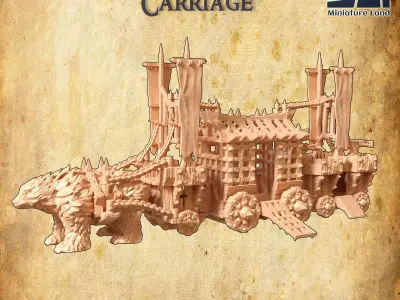 Imperial Giant Carriage Tabletop Terrain 28 MM 3D print model