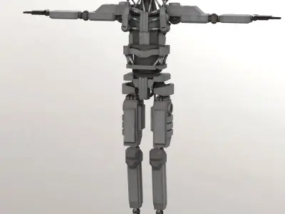 Robot Hunter LP Low-poly 3D model