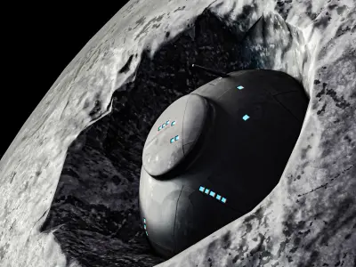 Death Moon Sci Fi Planet Base Low-poly 3D model