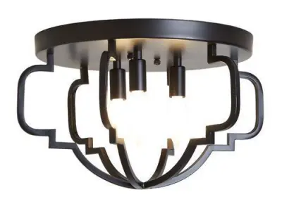 Black Metal Wingo Chandelier Style Geometric Flush Mount 3D model