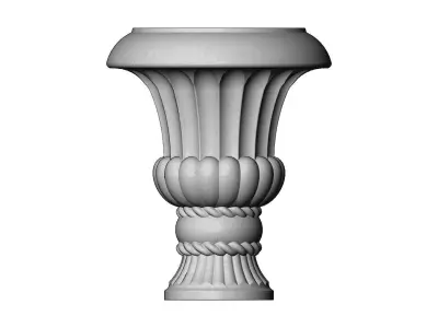 Half carved urn wall shelf bracket and corbel 3D print model