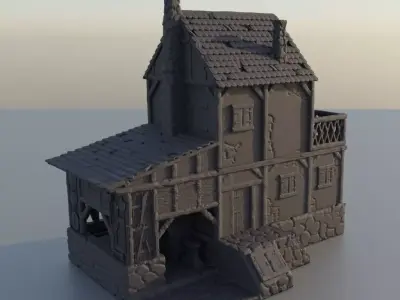 Old Blacksmith house Tabletop Terrain 25 mm 3D print model