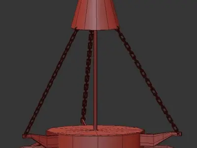 BOWLINE pendant light with glass cage and brass finish 3D model