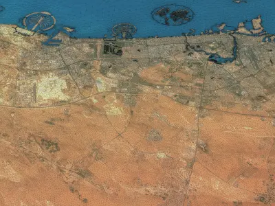 Dubai - Topography Terrain Low-poly 3D model