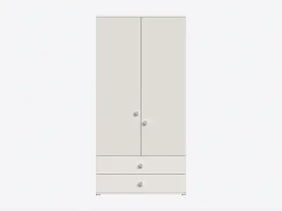 Cilek Montes White 2-door Wardrobe 3D model