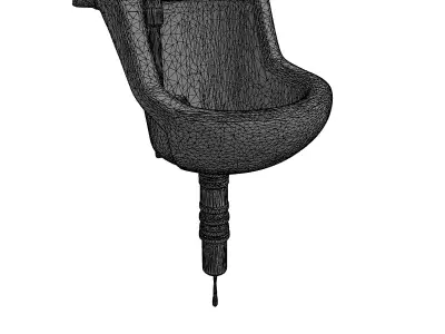 Grungy Yellow Industrial Urinal Low-poly 3D model