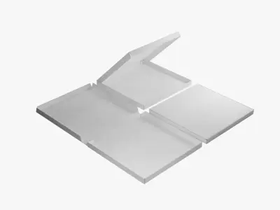 12-inch Pizza Boxes White Paper Mockup 3D Model Pack