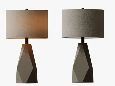 Geometric Gray Faceted Table Lamp 3D model