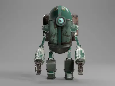 OLD ROBOT Low-poly 3D model