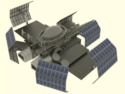 Zenit Spaceship Station  Low-poly 3D model