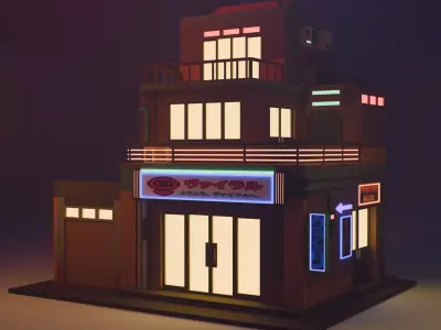 Low Poly 3D Model House Free low-poly 3D model