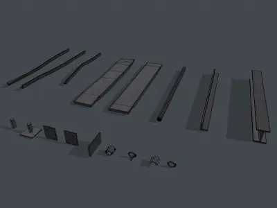 Modular Scaffolding Set Free low-poly 3D model