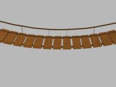 Low Poly Wood Bridge Low-poly 3D model