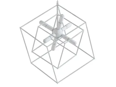 Prismatic cubed chandelier 3D model