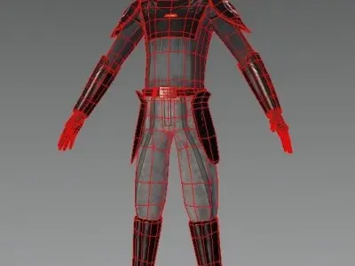 Inquisitor star wars character in armor Low-poly 3D model