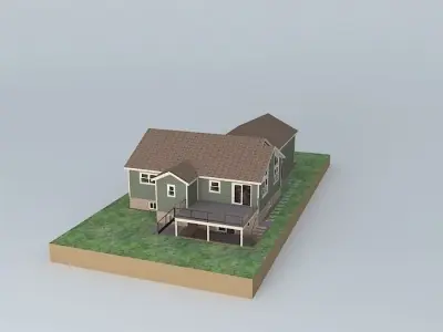 Small Split Entry House Free 3D model