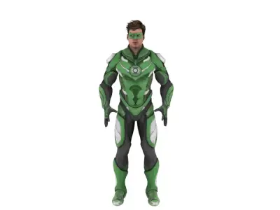 Green lantern Low-poly 3D model