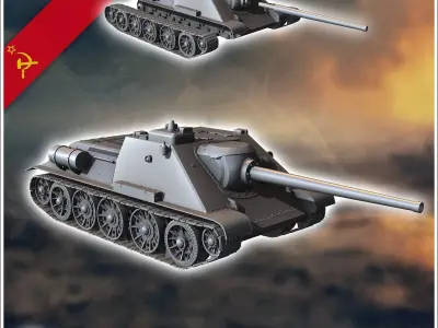 SU-85 tank destroyer - Soviet army WW2 Second World East front O 3D print model