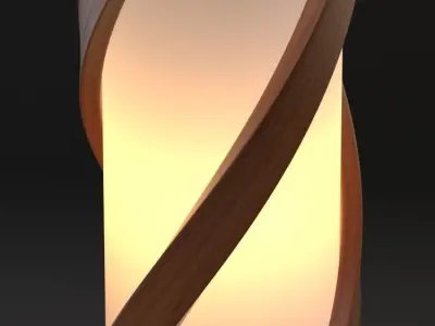 Spiral floor lamp Low-poly 3D model