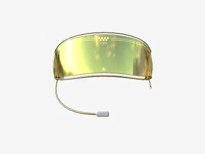 SciFi Glasses H06 White Gold - Character Design Fashion Low-poly 3D model