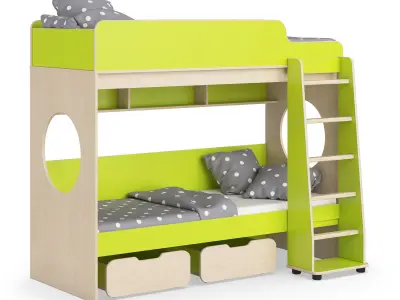 Legenda K07 with LP04 childrens modular bed 3D model